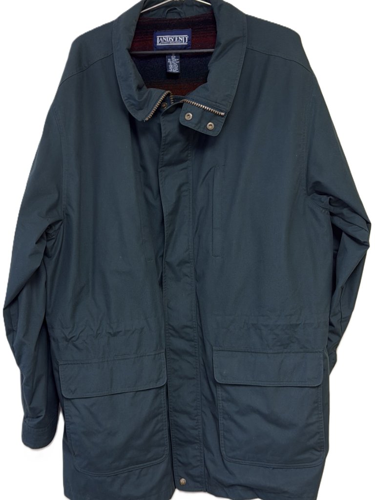 Lands End 2xl/T 50-52 Men's Wool, Removable Hooded Coat Retail $285 - Nwot
